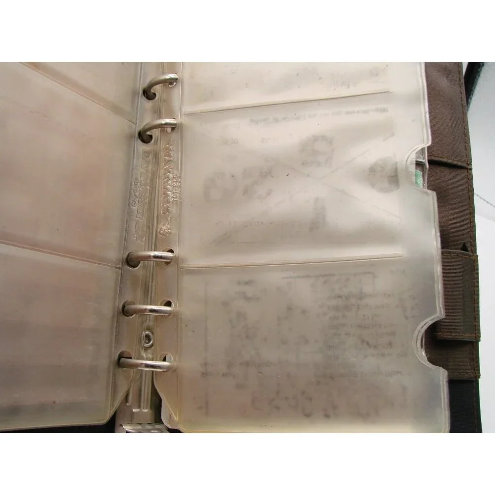 Day-Timer Navigator Brown Satin Striped Planner Binder 6 Rings Snap Tab Closure